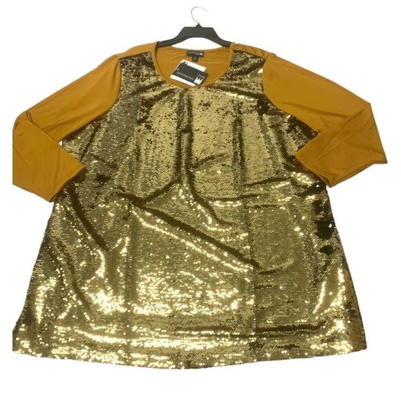 Sequin Embellished Plus Size Blouse 2X - Picture 1 of 7